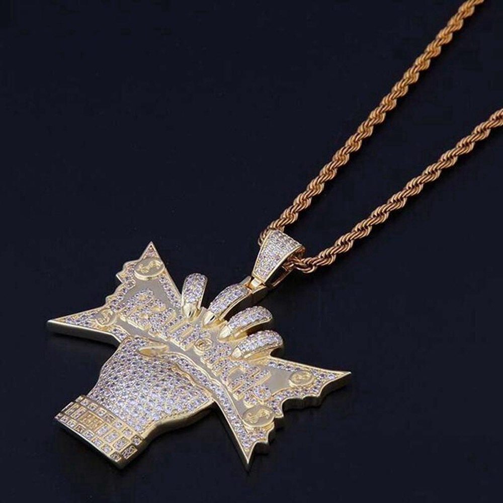 “Really Riche” Huruf Liontin Kalung, Hip Hop Rantai Emas, Zirkon Liontin, Perhiasan Kalung Pria | BigBuy360 - bigbuy360.vn