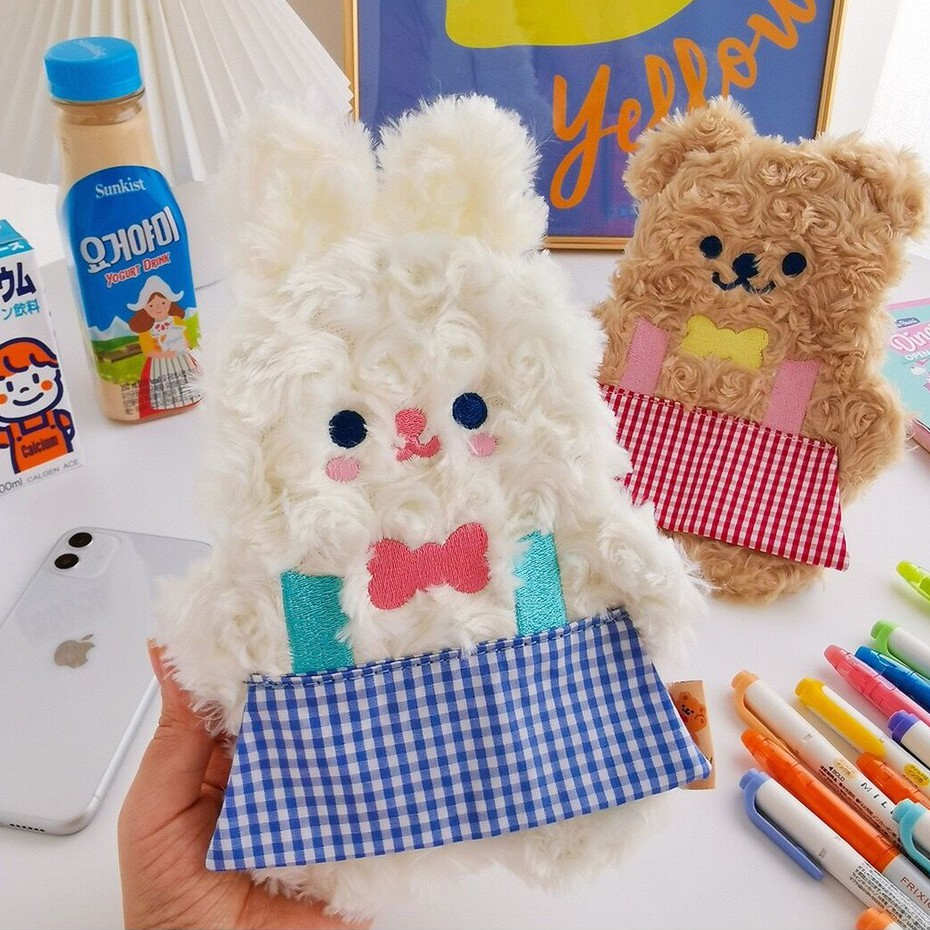 Túi đựng bút thiết kế dạng hoạt hình dễ thương phong cách Hàn Quốc