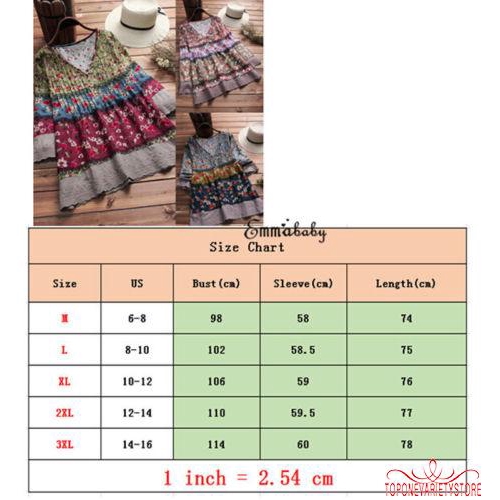 Áo nữ dáng dài ống loe cổ chữ V họa tiết phong cách Boho | BigBuy360 - bigbuy360.vn