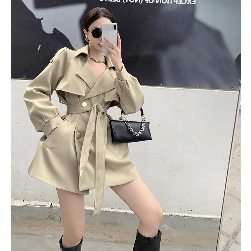 SẴN ĐEN Áo mangto dáng lừng kèm đai (ảnh thật cuối) | BigBuy360 - bigbuy360.vn