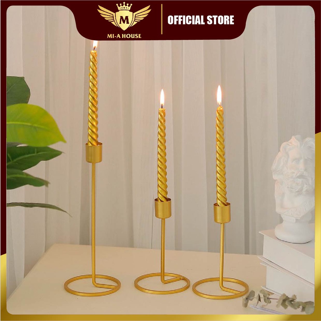 Chân nến kim loại trang trí phong cách châu Âu