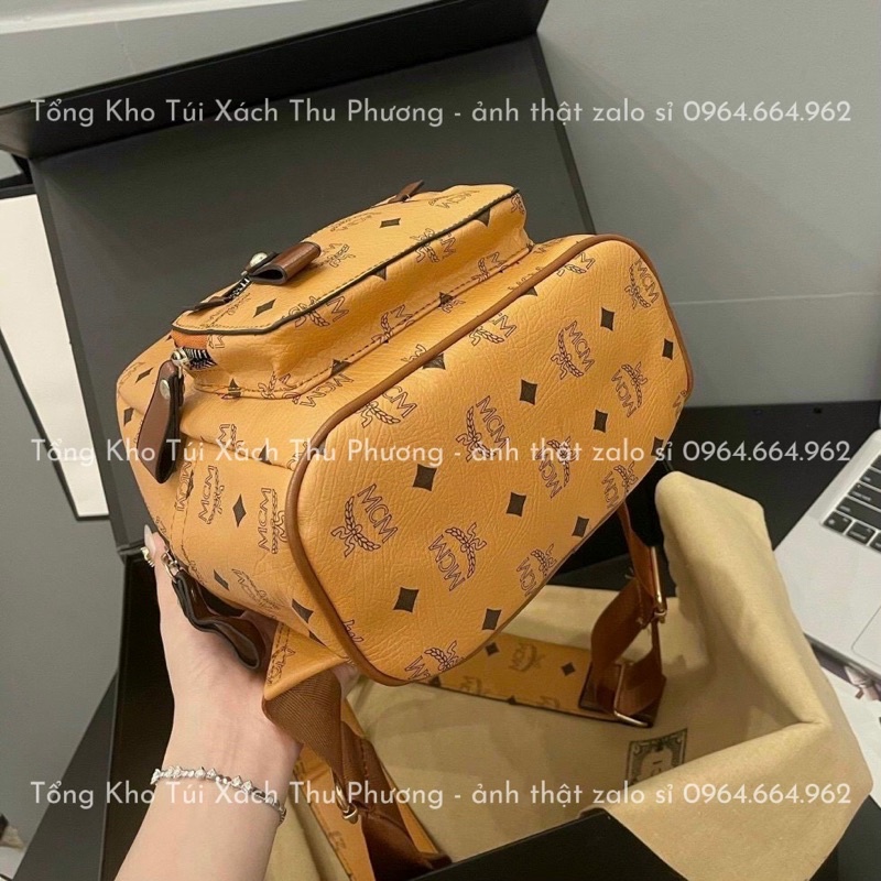 Balo MC.M - L.vv - Đio chất liệu da cao cấp, balo đi chơi in họa tiết chữ size nhỡ siêu xinh