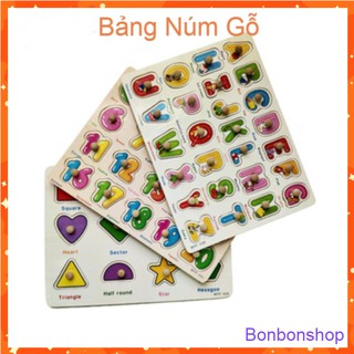 Đồ Chơi Gỗ Bộ Xếp Hình Chữ Cái bằng Gỗ Có Núm Cầm Loại 1