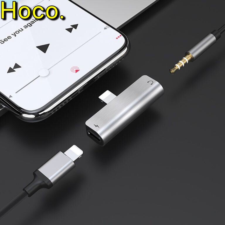 Jack chuyển đổi iphone sang tai nghe 3.5 vừa nghe vừa sạc Hoco LS25 chính hãng