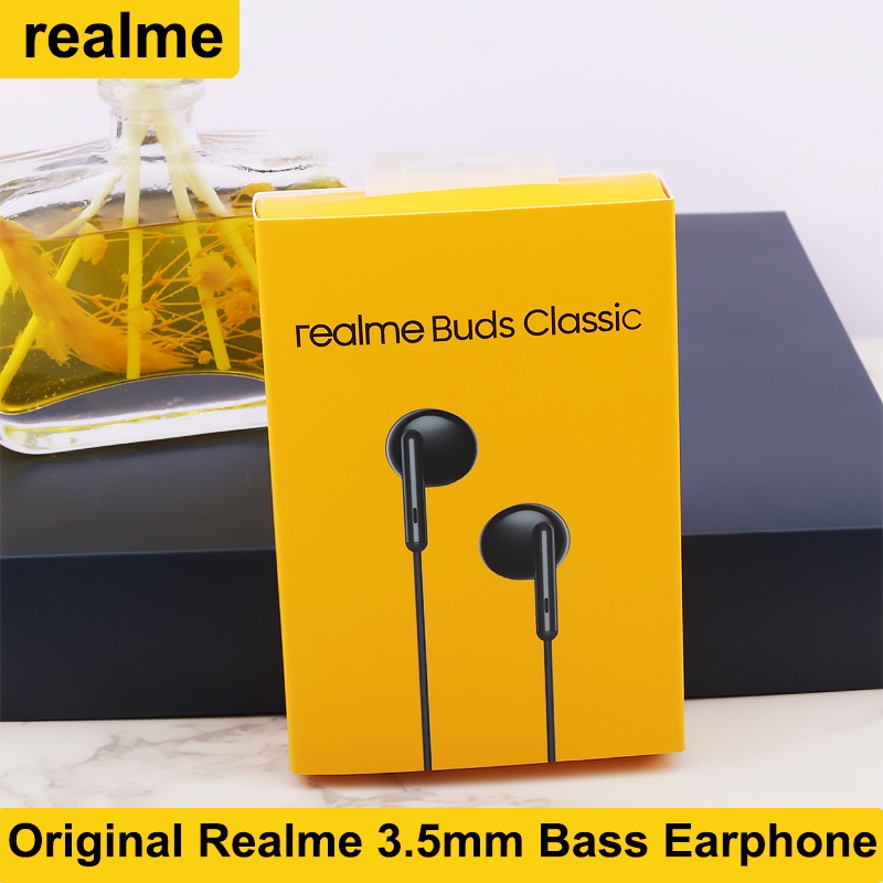Tai Nghe Nhét Tai Realme 3.5Mm Có Dây Trong Tai Cho Narzo 20 30pro GT Neo 8 Q2i Q3i Tai Nghe In-Ear Điều Khiển Có Dây Với Micrô
