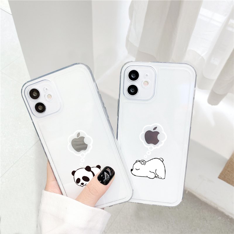 Ốp lưng iphone trong vuông BVC gấu nằm ngủ 6plus/6s/6splus/7/7plus/8/8plus/x/xr/xs/11/12/pro/max/plus/promax-Awifi B3-11 | BigBuy360 - bigbuy360.vn