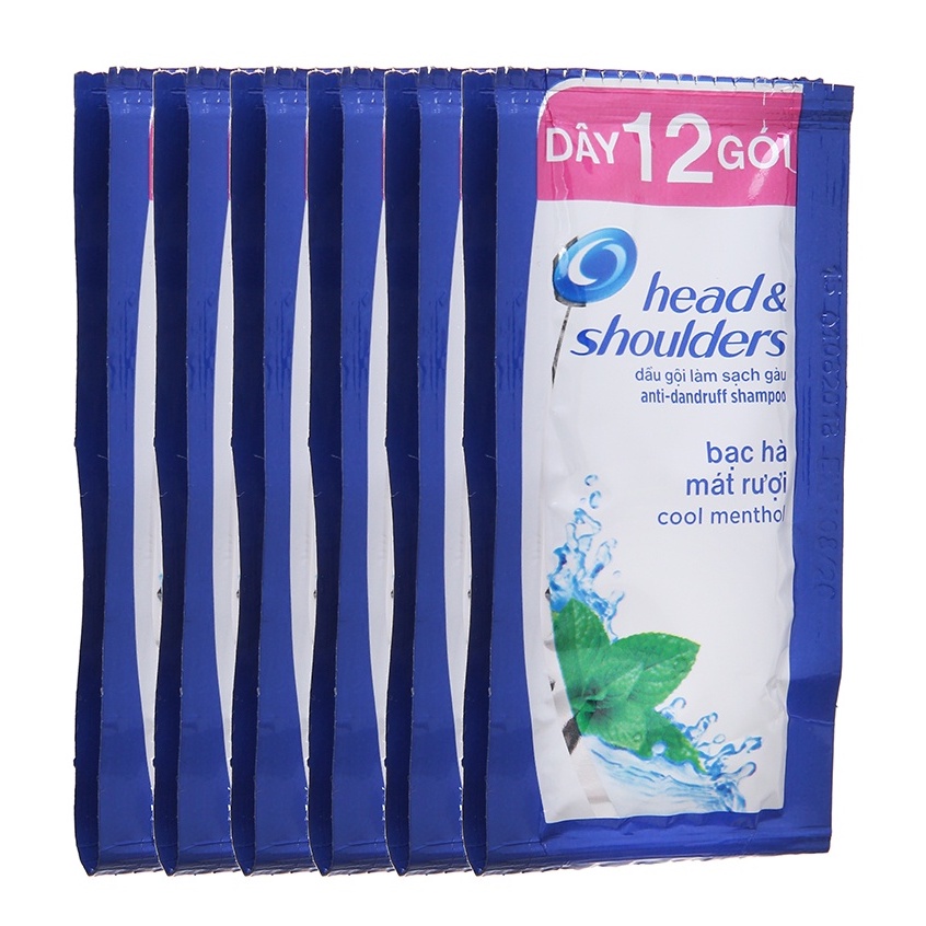 DẦU GỘI HEAD & SHOULDER DÂY 12 GÓI BẠC HÀ/CHANH/TÁO/CHO DA ĐẦU NGỨA