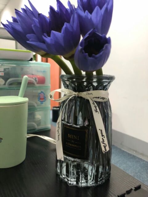 Bình hoa thủy tinh màu