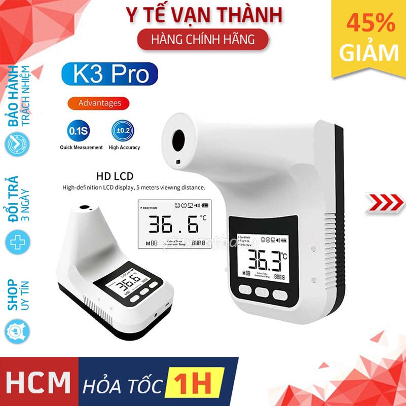 ✅ [HÀNG XỊN] Nhiệt Kế Hồng Ngoại Gắn Tường- K3 PRO, Đo Nhiệt Độ Tự Động Từ Xa -VT0696