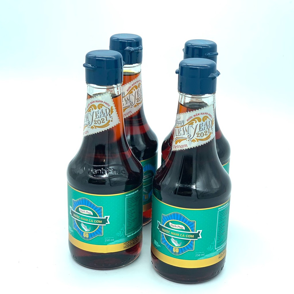 [HỘP 4 CHAI 250ML] Nước mắm Hạnh Phúc 60 độ đạm