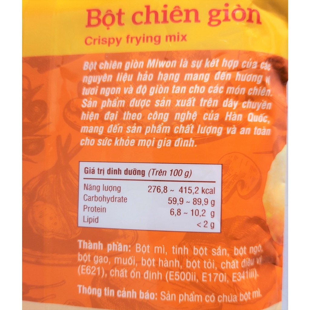 [Gói 500g] BỘT CHIÊN GIÒN [VN] MIWON Crispy frying mix