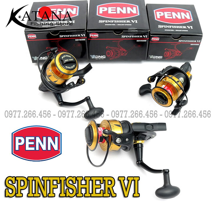 Máy Câu Cá PENN SPINFISHER VI 4500 - 5500 - 6500 - Bạo Lực, Chống Nước IPX5