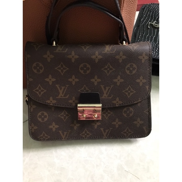 Túi da lv hoa nâu xã tồn