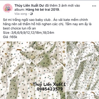Sơ mi trắng ngôi sao bé trai