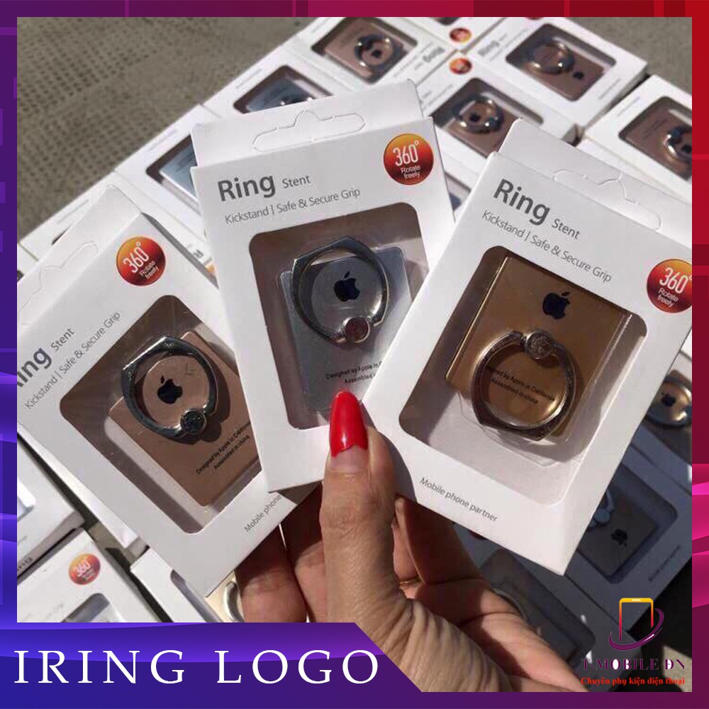 Nhẫn Ring iRing logo Táo Apple Samsung OPPO kiêm chống điện thoại xem video tiện lợi