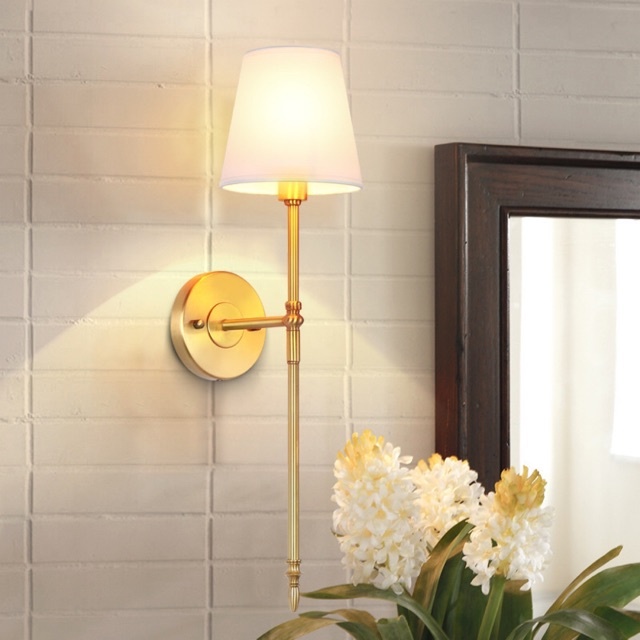Ảnh thật -Đèn tường chao vải cao cấp, đèn phòng ngủ, đèn phòng khách, đèn trang trí kèm bóng led