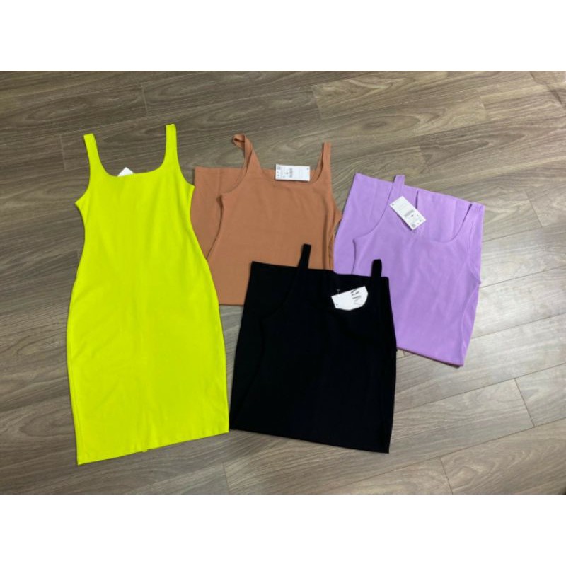 Đầm thun ôm body ZR trơn nhiều màu_hàng xuất