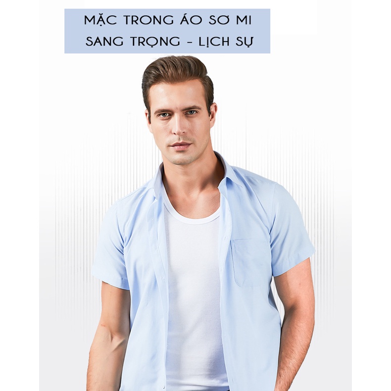 Áo thun 3 lỗ nam cotton mặc mát, mặc ở nhà, chơi thể thể thao, tập gym