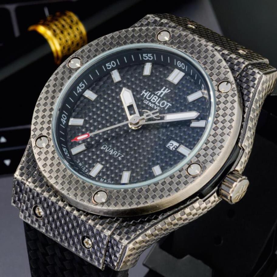 Đồng hồ nam Hulo mặt tròn size 42 caro cao cấp dây da chống nước DH203 shop106 | BigBuy360 - bigbuy360.vn