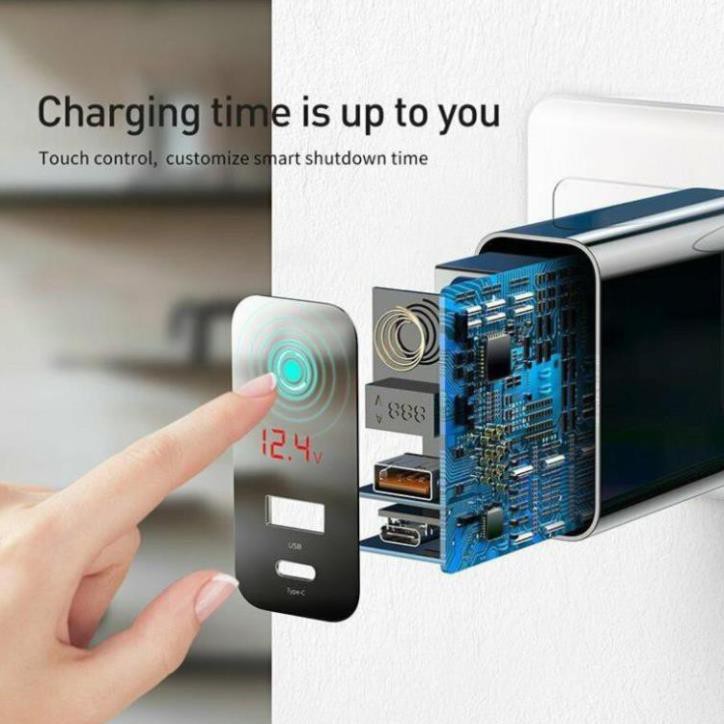 Củ sạc nhanh Baseus Speed PPS 45W hỗ trợ Q.C 4.0/3.0, SCP, PD USB + Type C chế độ hẹn giờ sạc cho iPhone,Samsung,Huawei.