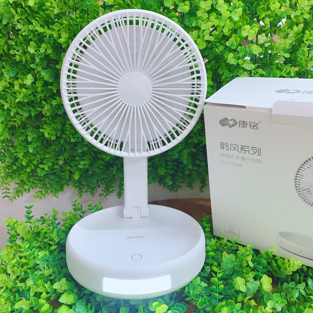QUẠT TÍCH ĐIỆN KM-F0358 CÓ ĐÈN GẤP GỌN TIỆN LỢI | BigBuy360 - bigbuy360.vn