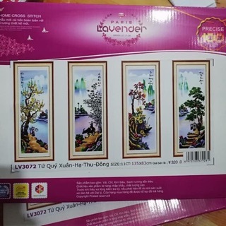 Tranh thêu tứ quý tiểu ngư (135x83)