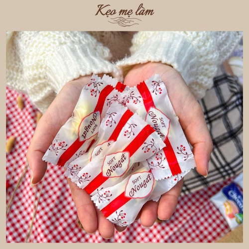 Kẹo nougat, kẹo mẹ làm (kẹo hạnh phúc ), healthy, nhiều hạt, vị truyền thống, vị trà xanh, ít ngọt