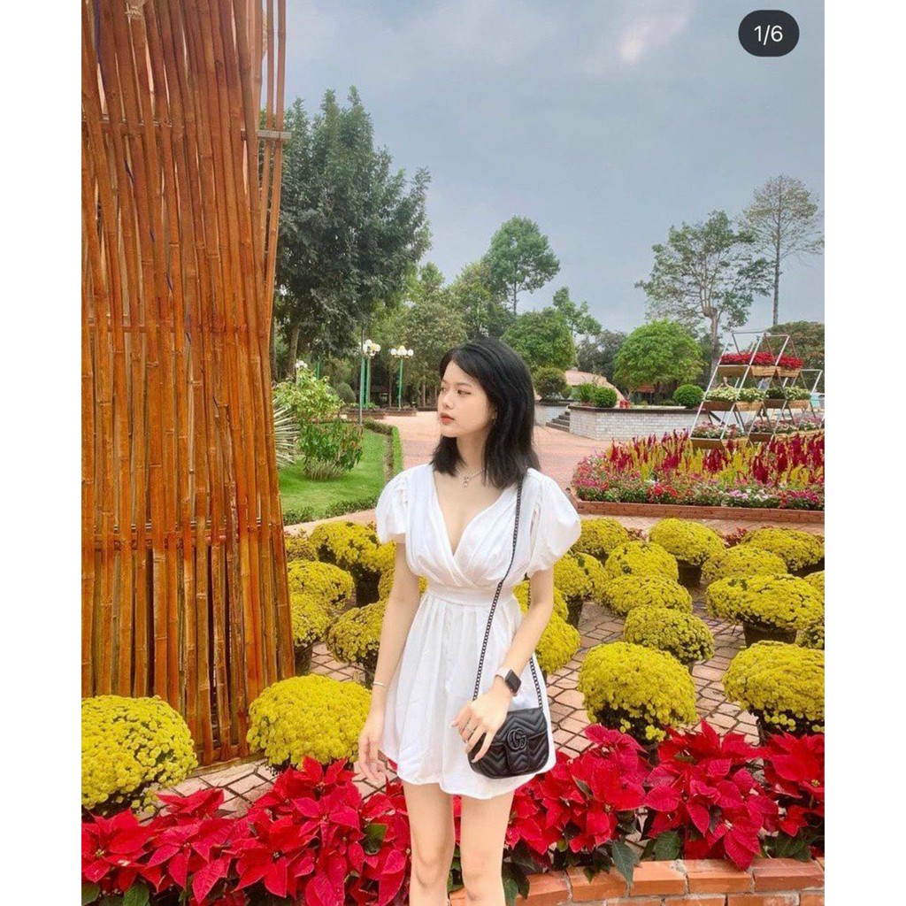 Đầm nữ tay ngắn, đầm xòe đẹp, phom váy trẻ trung, chất vải đẹp, 2 lớp, hàng đẹp chuẩn bán shop, phom dưới 52kg | BigBuy360 - bigbuy360.vn