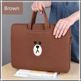 Túi chống sốc laptop Macbook gấu Brown Hàn Quốc có quai cầm