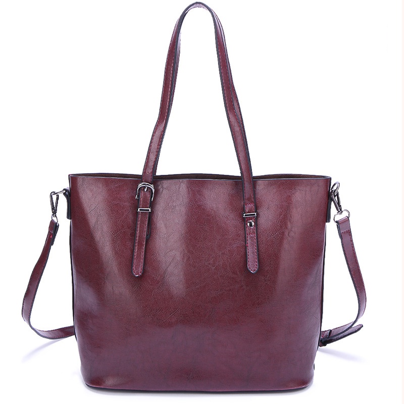 Túi Đeo Vai Cỡ Lớn Màu Trơn Có Khóa Kéo Cho Nữ