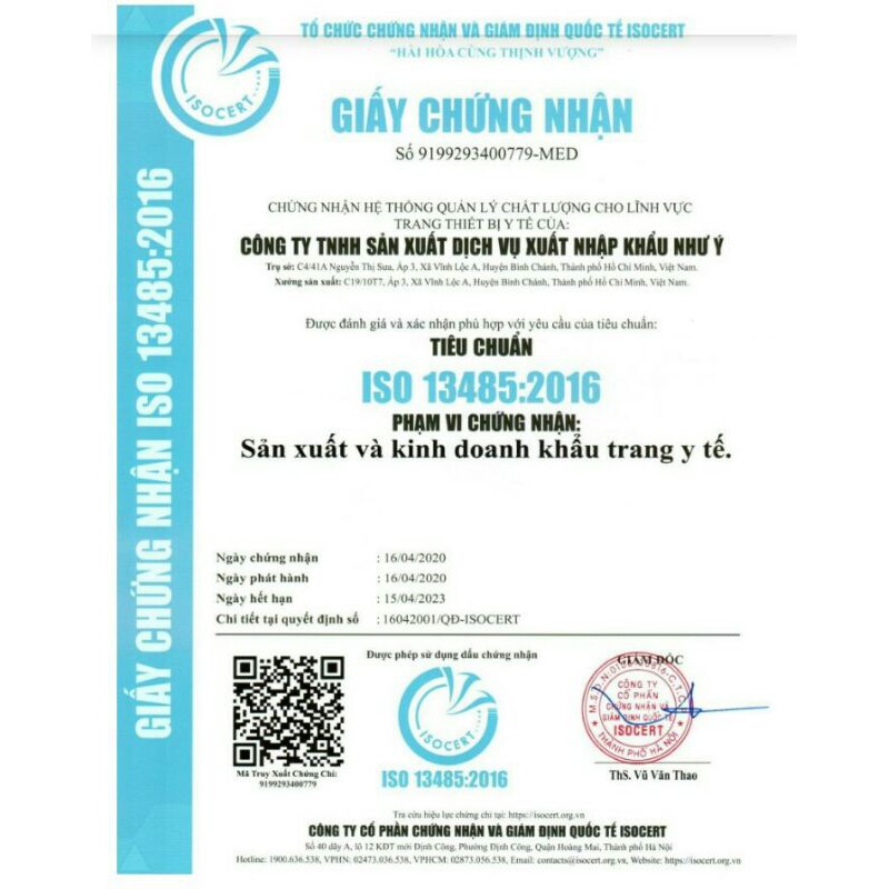 KHẨU TRANG Y TẾ NHƯ Ý 4 LỚP CÓ LOGO | BigBuy360 - bigbuy360.vn