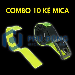 COMBO ĐẶC BIỆT 10 Kệ Đế Mica XANH LÁ Trưng Bày Dây Nịt