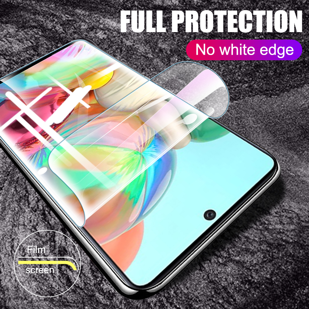 3-in-1 Front Hydrogel Film + Back Hydrogel Film + Camera Lens Protective Film Screen Protector For Samsung Galaxy A71 A51 A31 A21 A21s A11 A01 Core