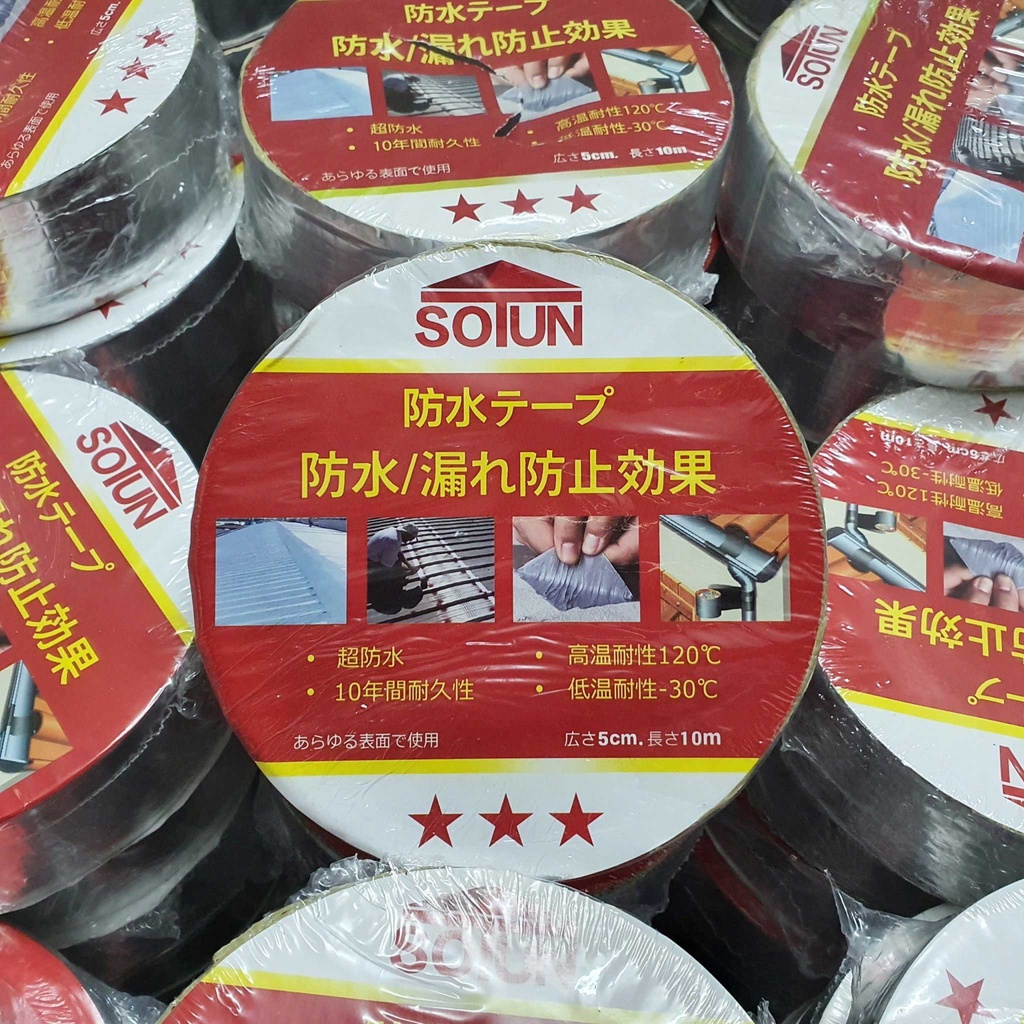 SOTUN _Băng Keo Chống Thấm Nhật Bản SOTUN Cao Cấp Mủ Keo Butyl màu Vàng