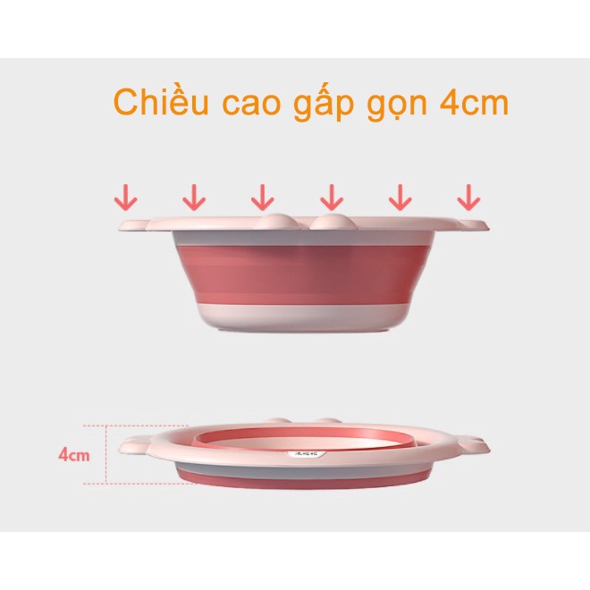 Chậu Rửa Mặt Gấp Gọn Hình Ong Cho Bé Chất Liệu Silicon Hình Thù Đáng Yêu Ngộ Nghĩnh