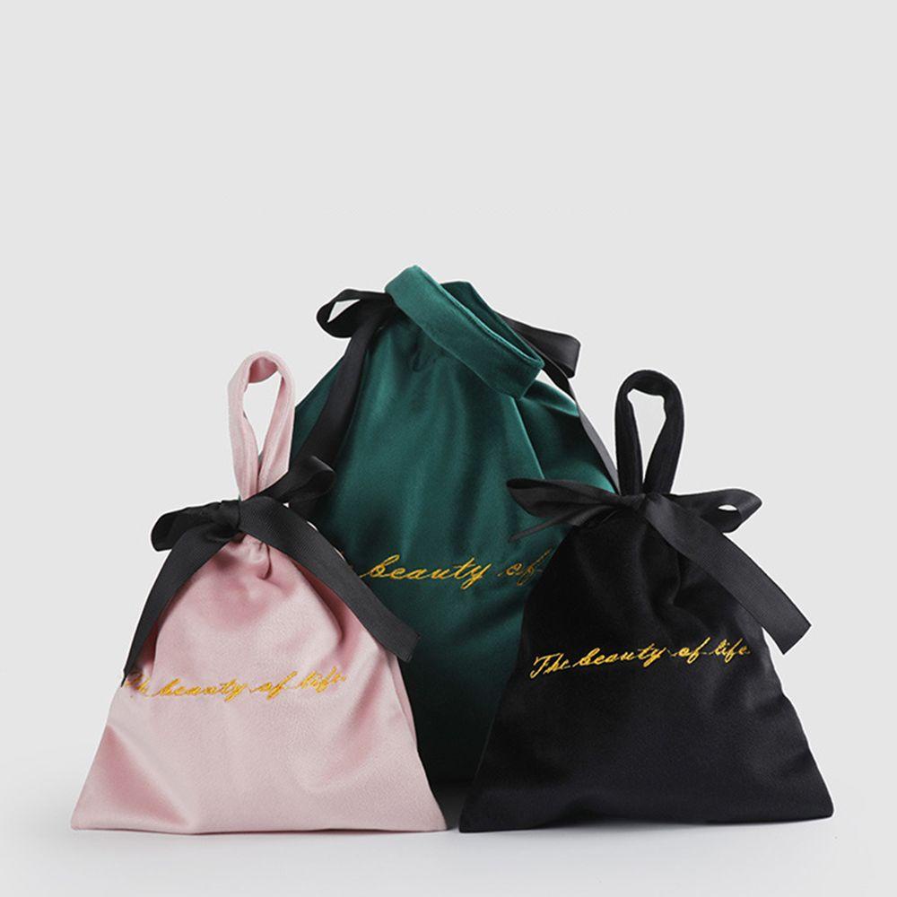 Túi Xách Vải Nhung Dây Rút Tái Sử Dụng Linh Hoạt Cho Nữ