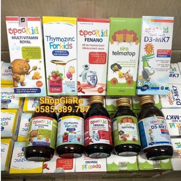 siro Speckid Multivitamin, D3 Mk7, calci nano, fenano, thymozinc giúp bé ăn ngon ngủ tốt,tăng cường sức đề kháng bb