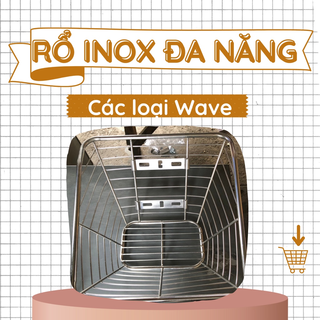 Rổ xe inox loại 1 kèm 3 ốc. Đủ cho các loại xe.