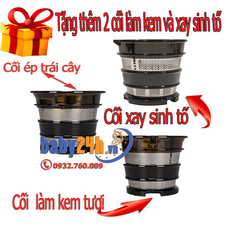 Máy ép trái cây BioChef Atlas 666 3 in 1 Tặng cối làm xem và sinh tố