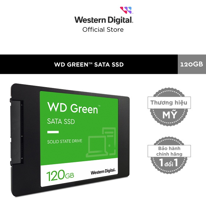 Ổ cứng SSD Western Digital green Sata III 120GB WDS120G3G0A - new version 2022