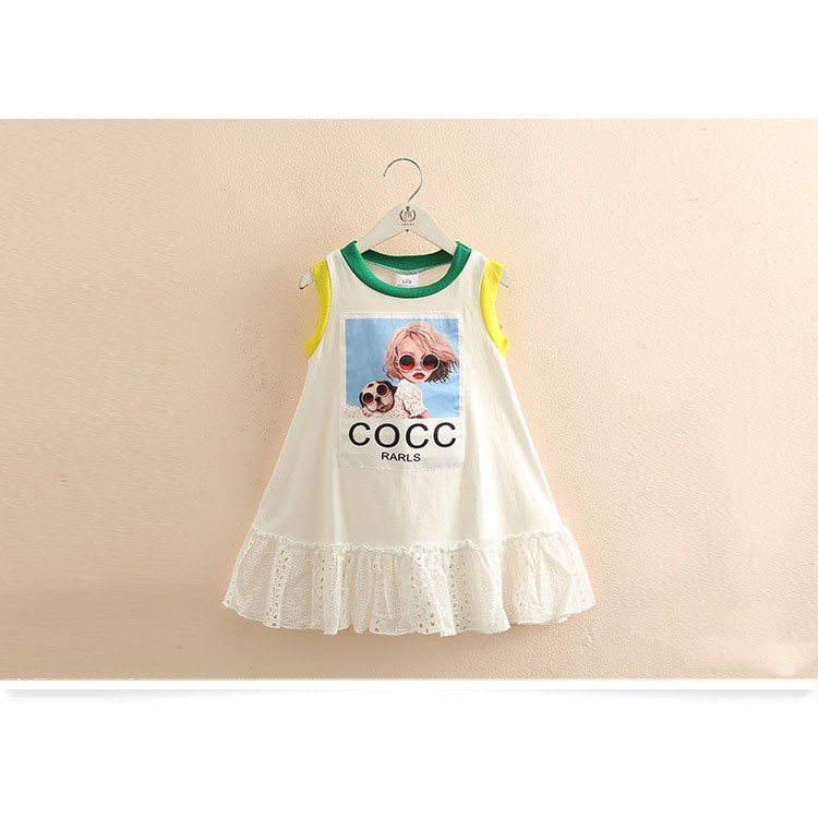 Váy ngắn mặc hè cho bé gái đến 40kg chất cotton mềm mịn thấm hút mồ hôi COCC