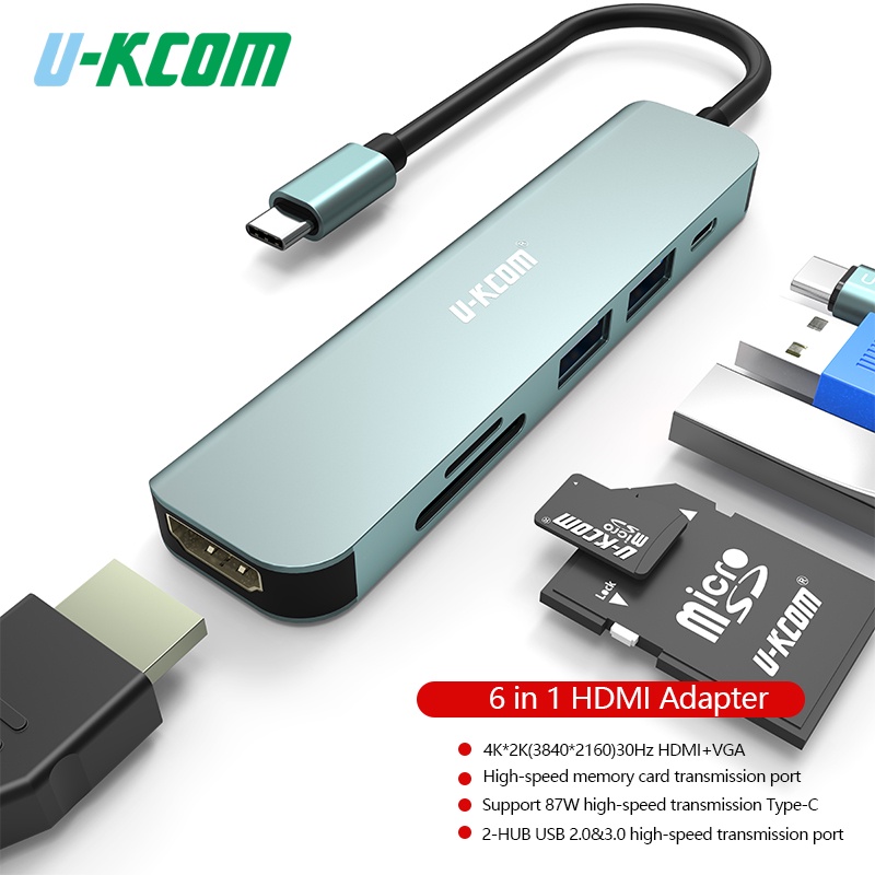 Bộ Chuyển Đổi Nguồn Type-C Với Ethernet 4K HDMI VGA Lan PD Chất Lượng Cao