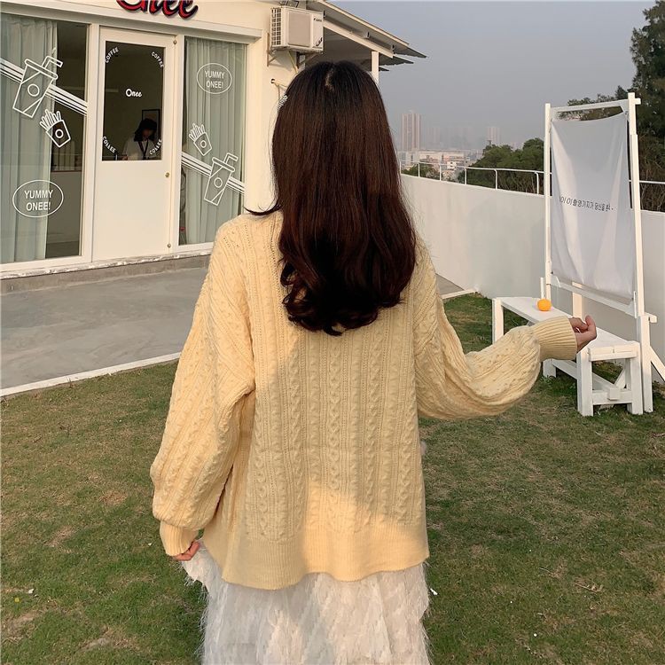 Áo len Quảng Châu nữ Cardigan phối hoạ tiết Cherry siêu sinh C027