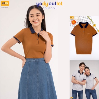 Áo thun polo nữ YODY cafe phối nẹp, phông cotton cổ bẻ tay lỡ co giãn, thời trang công sở cao cấp APN3700