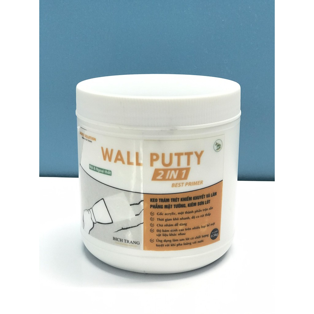 Keo che khuyết điểm do lỗ đinh, ốc vít, tắc kê - Dùng tại nhà - Wall Putty 2-in-1 (sửa chữa nhà - trộn sẵn) - loại 0.5kg