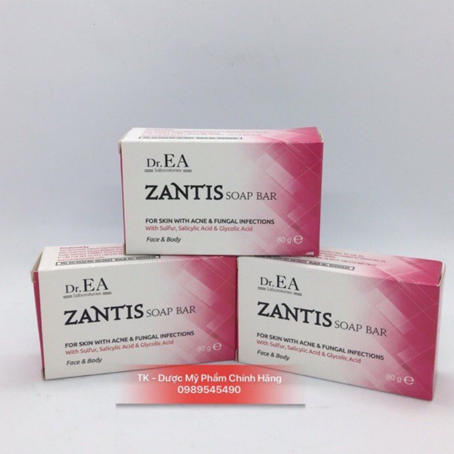 Xà Phòng Tắm Dr.EA ZANTIS SOAP BAR - Viêm Nang Lông- Mụn Trứng Cá- Bot 80g