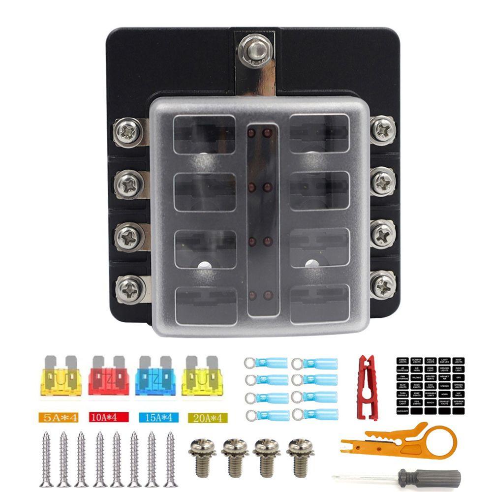 Giá Đỡ Cầu Chì Lưỡi Dao 12V / 32V Bằng Nhựa Có Đèn LED Báo Hiệu Dành Cho Xe Tải / Tàu Thuyề