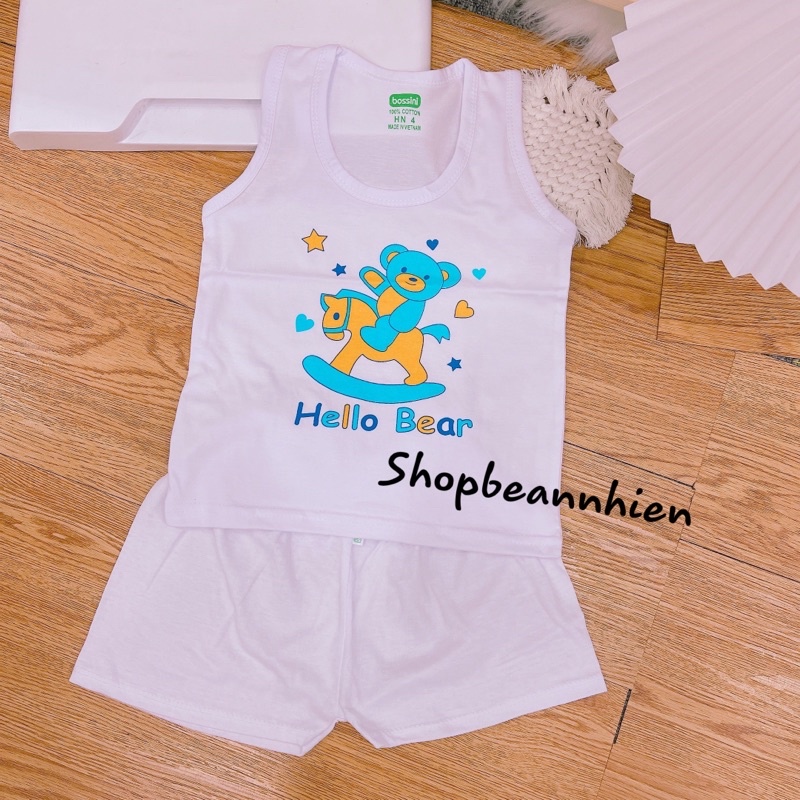 Bộ ba lỗ cotton cho bé 4-20kg - Bộ ba lỗ vải cotton đẹp