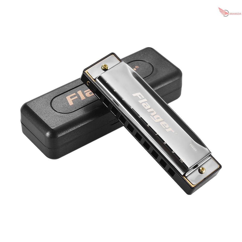 Kèn harmonica Flanger FH-01 10 lỗ 20 tông C kèm hộp đựng