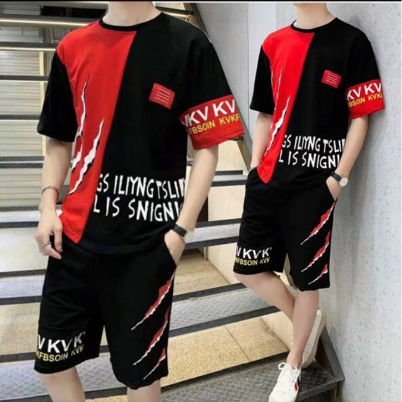 Đồ bộ thể thao sát nách nam in họa tiết thời trang Hàn quốc